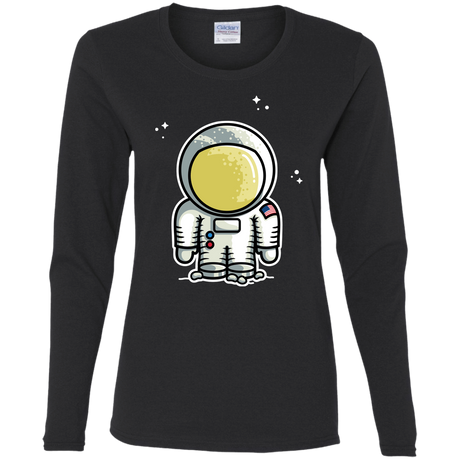 T-Shirts Black / S Cute Astronaut Women's Long Sleeve T-Shirt