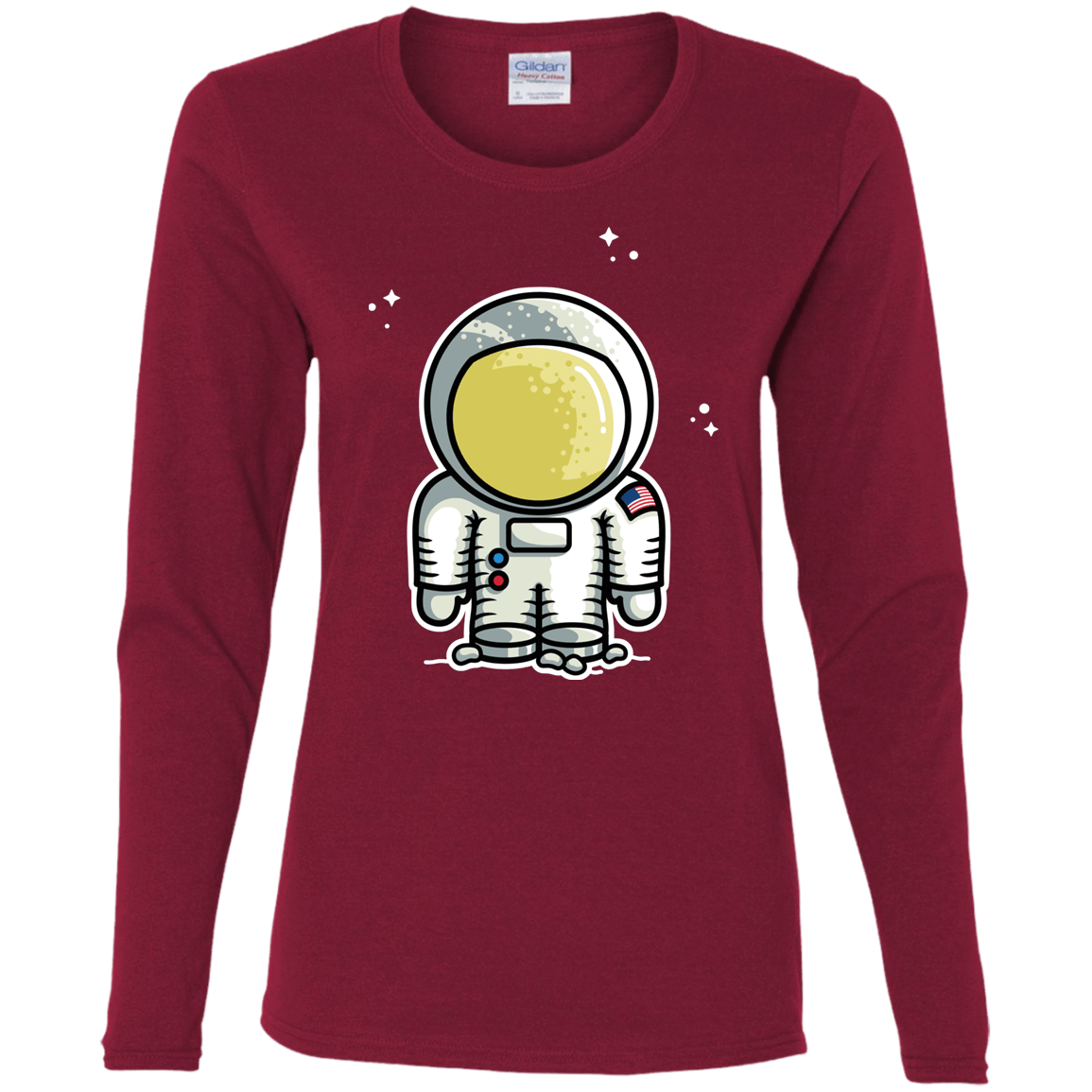 T-Shirts Cardinal / S Cute Astronaut Women's Long Sleeve T-Shirt