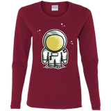 T-Shirts Cardinal / S Cute Astronaut Women's Long Sleeve T-Shirt