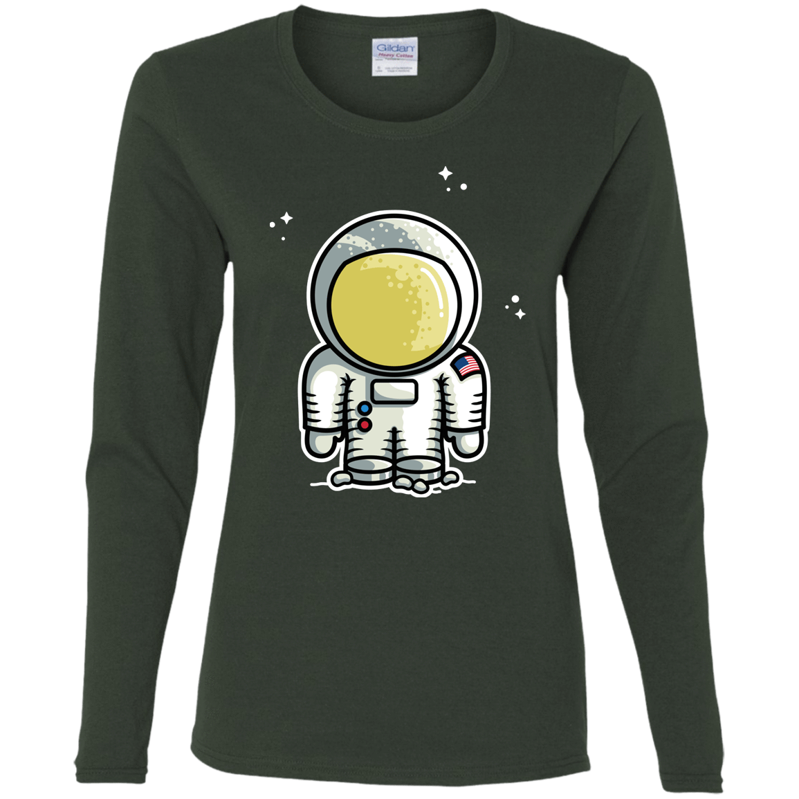 T-Shirts Forest / S Cute Astronaut Women's Long Sleeve T-Shirt