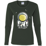 T-Shirts Forest / S Cute Astronaut Women's Long Sleeve T-Shirt