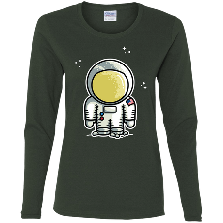 T-Shirts Forest / S Cute Astronaut Women's Long Sleeve T-Shirt