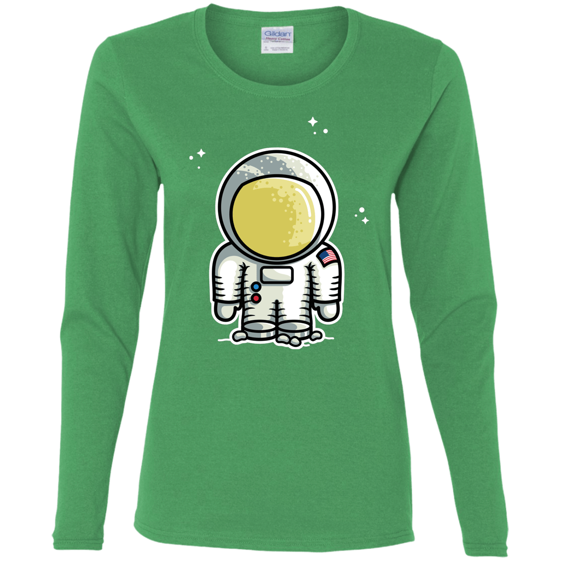 T-Shirts Irish Green / S Cute Astronaut Women's Long Sleeve T-Shirt