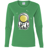 T-Shirts Irish Green / S Cute Astronaut Women's Long Sleeve T-Shirt