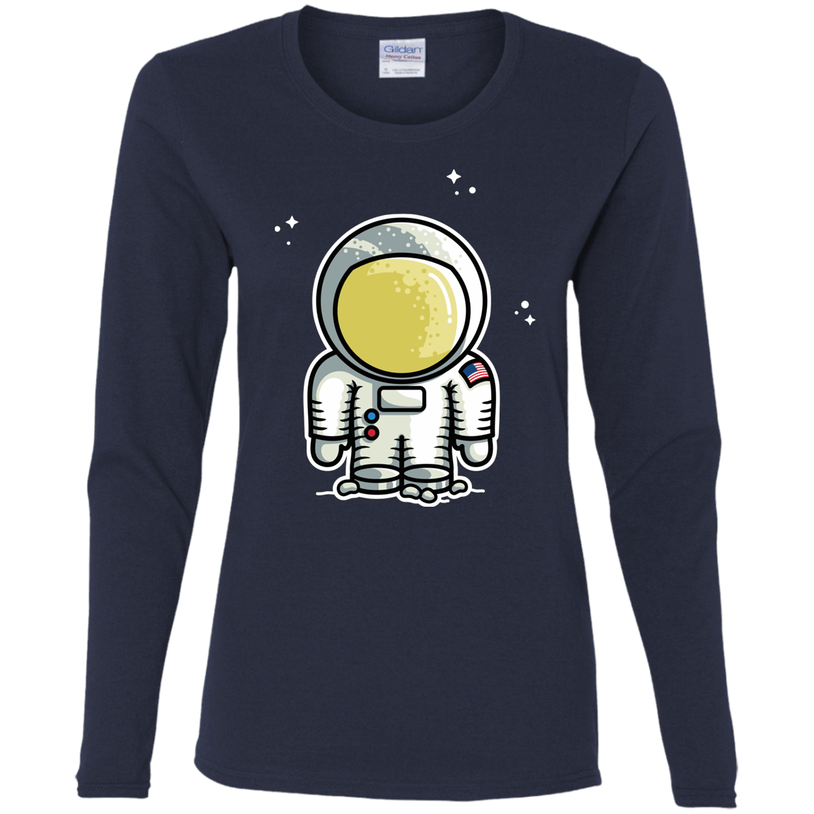 T-Shirts Navy / S Cute Astronaut Women's Long Sleeve T-Shirt