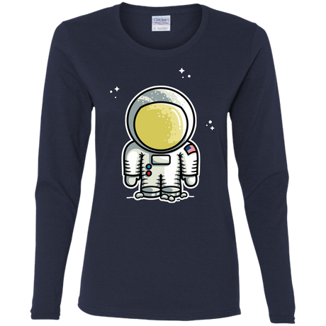 T-Shirts Navy / S Cute Astronaut Women's Long Sleeve T-Shirt