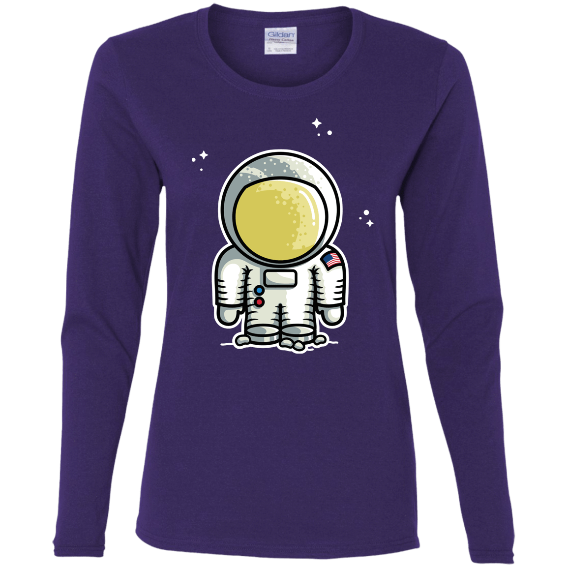 T-Shirts Purple / S Cute Astronaut Women's Long Sleeve T-Shirt