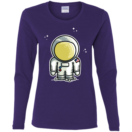 T-Shirts Purple / S Cute Astronaut Women's Long Sleeve T-Shirt