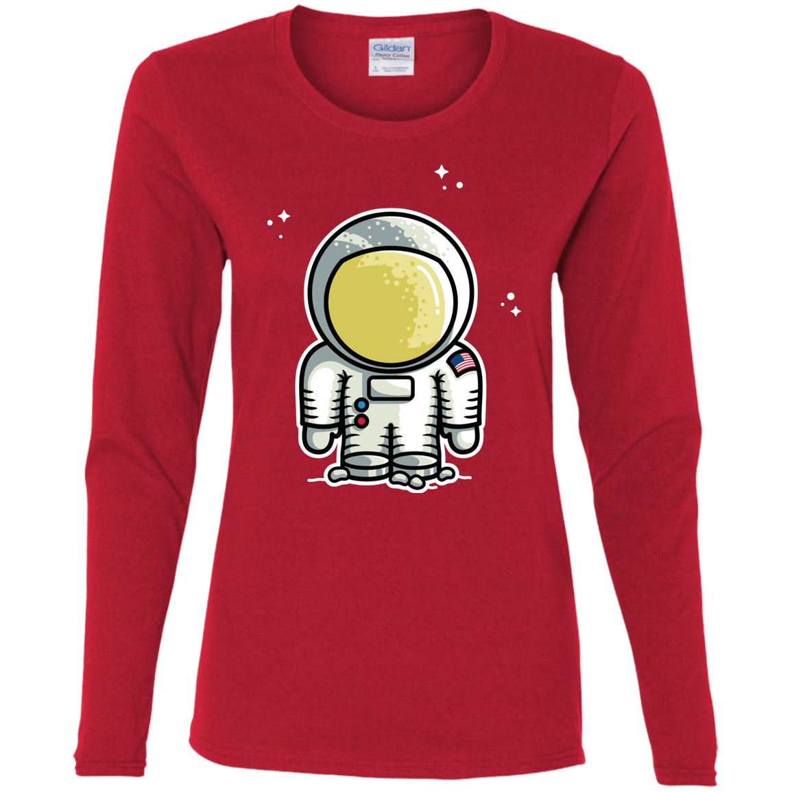 T-Shirts Red / S Cute Astronaut Women's Long Sleeve T-Shirt