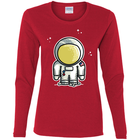 T-Shirts Red / S Cute Astronaut Women's Long Sleeve T-Shirt