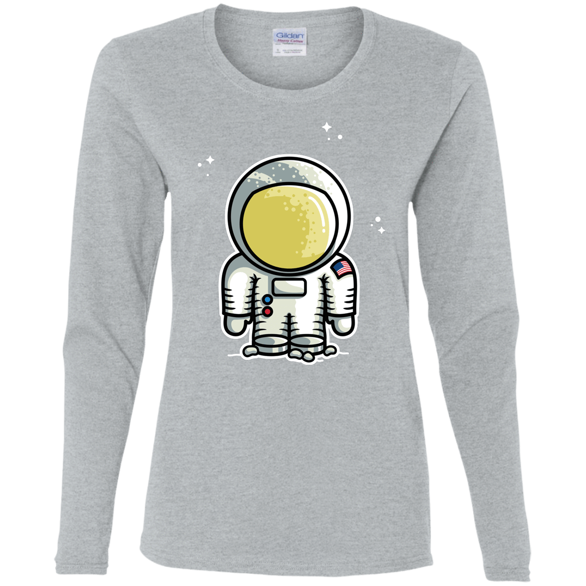 T-Shirts Sport Grey / S Cute Astronaut Women's Long Sleeve T-Shirt