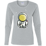 T-Shirts Sport Grey / S Cute Astronaut Women's Long Sleeve T-Shirt