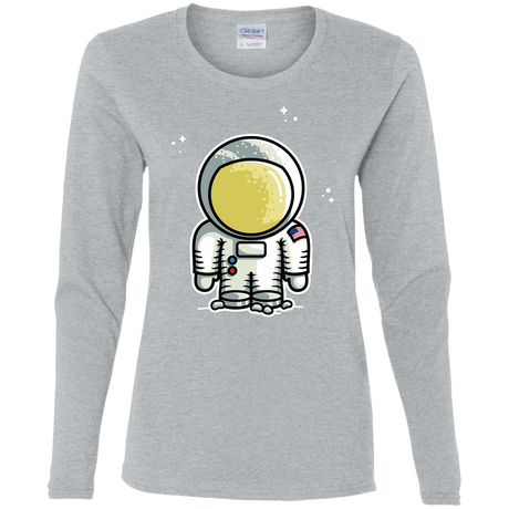 T-Shirts Sport Grey / S Cute Astronaut Women's Long Sleeve T-Shirt