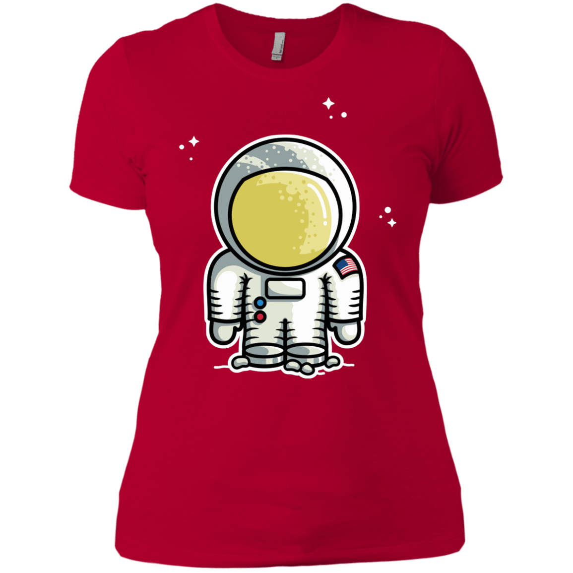 T-Shirts Red / X-Small Cute Astronaut Women's Premium T-Shirt
