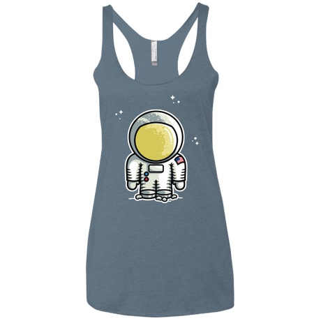 T-Shirts Indigo / X-Small Cute Astronaut Women's Triblend Racerback Tank