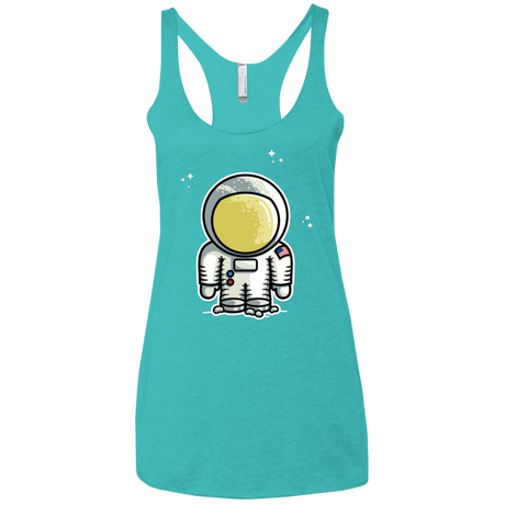 T-Shirts Tahiti Blue / X-Small Cute Astronaut Women's Triblend Racerback Tank