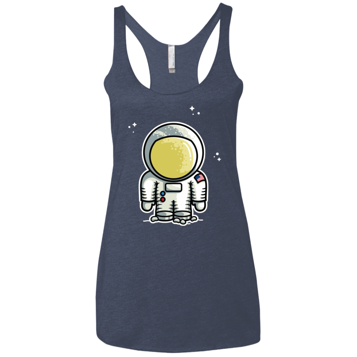 T-Shirts Vintage Navy / X-Small Cute Astronaut Women's Triblend Racerback Tank