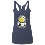 T-Shirts Vintage Navy / X-Small Cute Astronaut Women's Triblend Racerback Tank