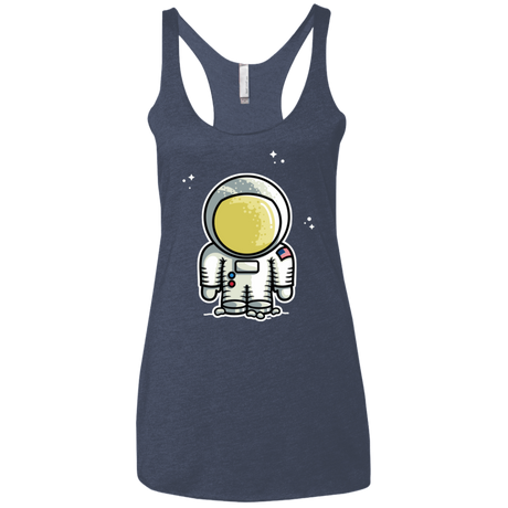 T-Shirts Vintage Navy / X-Small Cute Astronaut Women's Triblend Racerback Tank