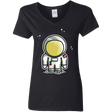 T-Shirts Black / S Cute Astronaut Women's V-Neck T-Shirt