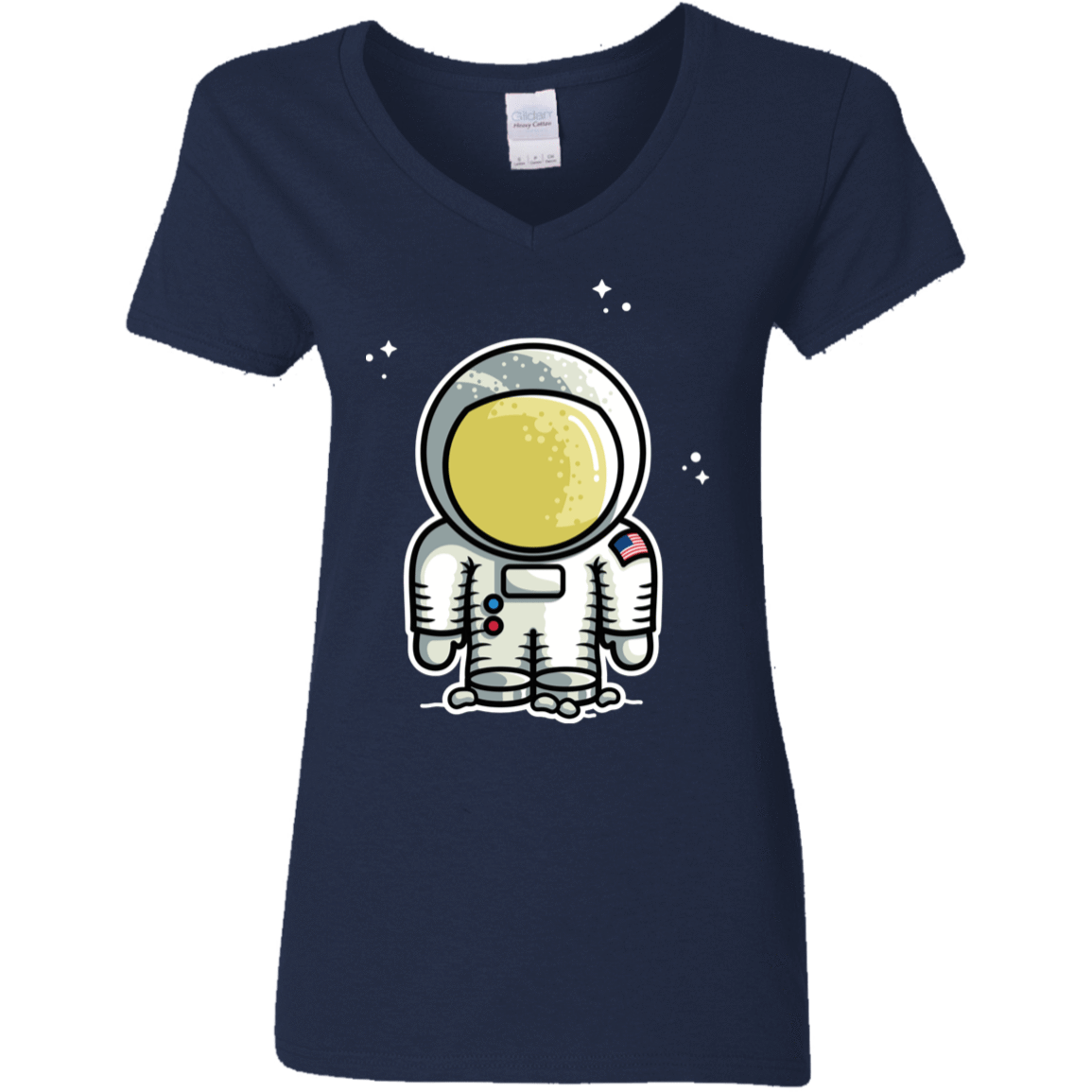 T-Shirts Navy / S Cute Astronaut Women's V-Neck T-Shirt