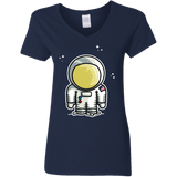 T-Shirts Navy / S Cute Astronaut Women's V-Neck T-Shirt