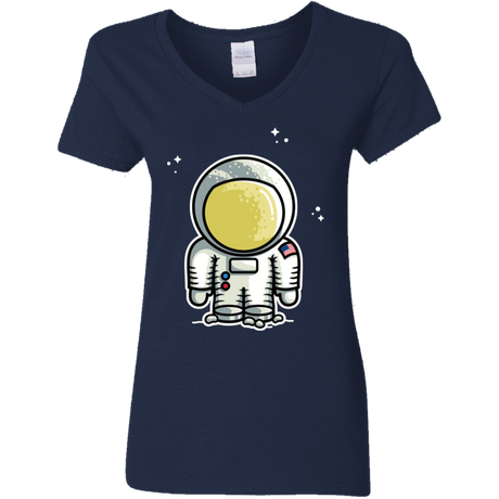 T-Shirts Navy / S Cute Astronaut Women's V-Neck T-Shirt