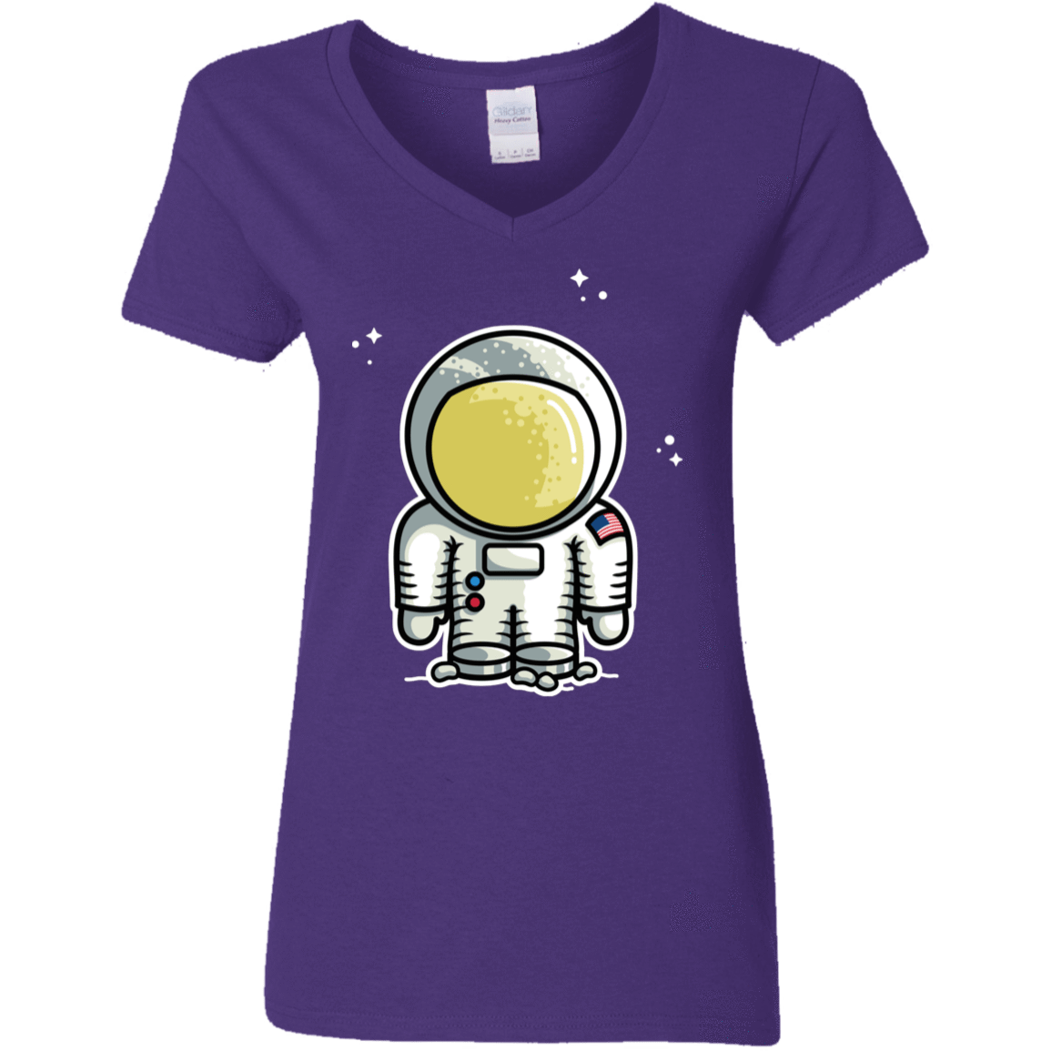 T-Shirts Purple / S Cute Astronaut Women's V-Neck T-Shirt