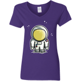 T-Shirts Purple / S Cute Astronaut Women's V-Neck T-Shirt