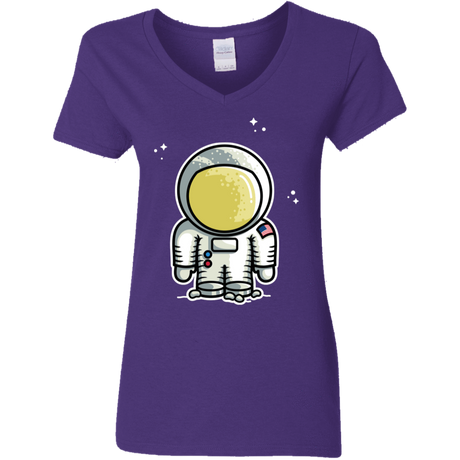 T-Shirts Purple / S Cute Astronaut Women's V-Neck T-Shirt