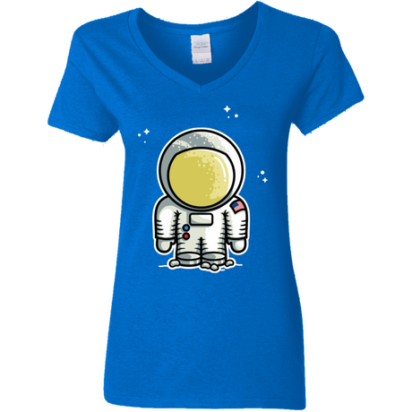 T-Shirts Royal / S Cute Astronaut Women's V-Neck T-Shirt