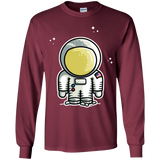 T-Shirts Maroon / YS Cute Astronaut Youth Long Sleeve T-Shirt