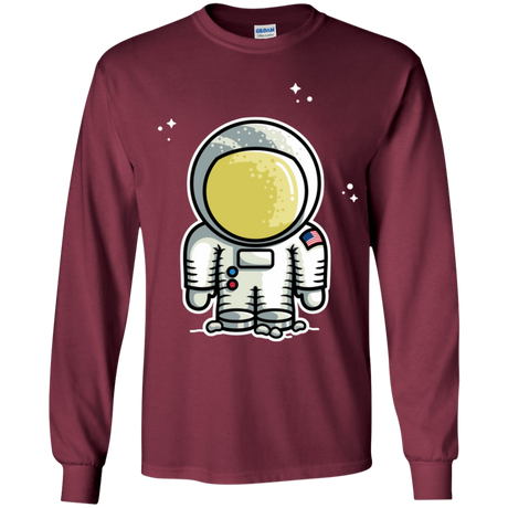 T-Shirts Maroon / YS Cute Astronaut Youth Long Sleeve T-Shirt