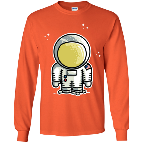 T-Shirts Orange / YS Cute Astronaut Youth Long Sleeve T-Shirt