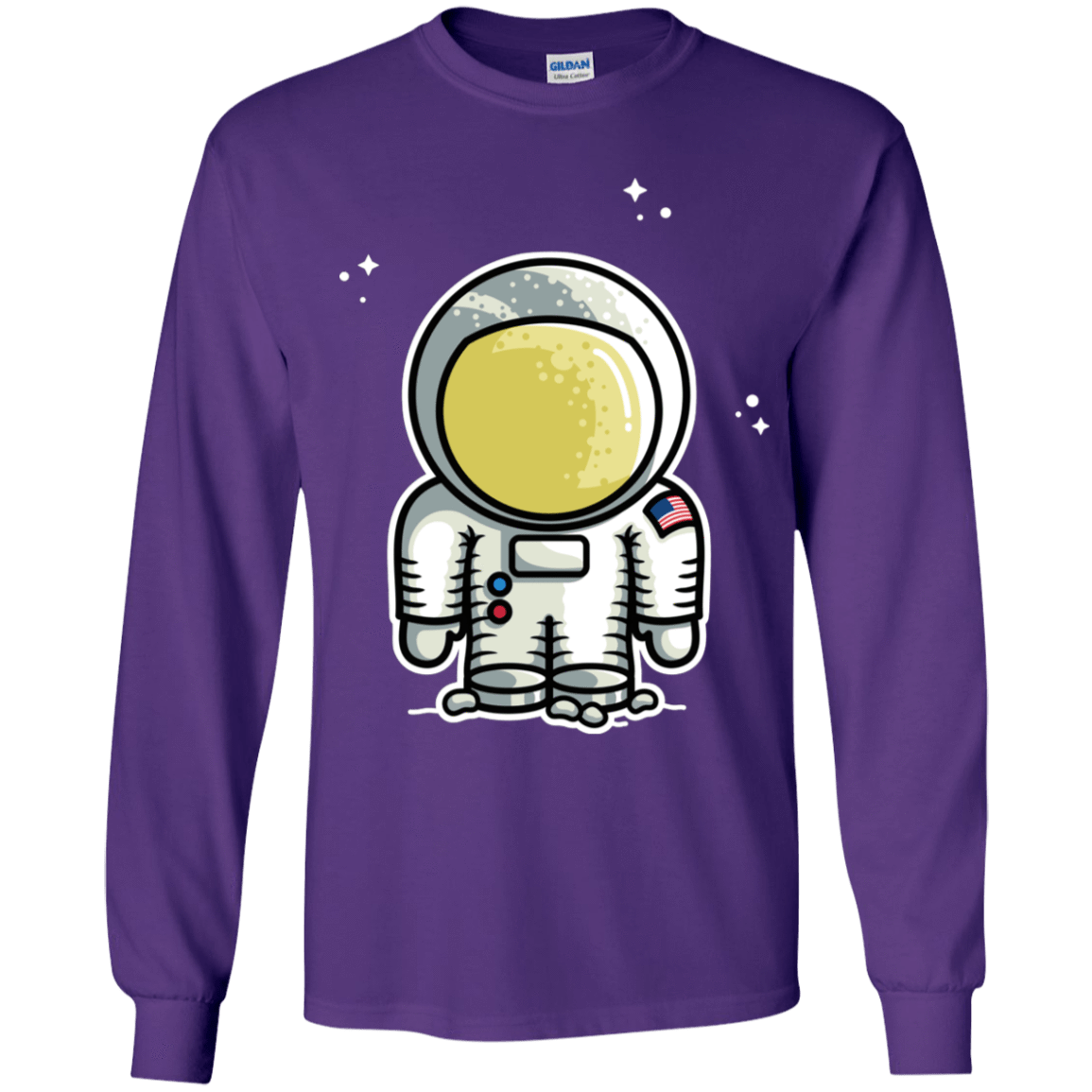 T-Shirts Purple / YS Cute Astronaut Youth Long Sleeve T-Shirt