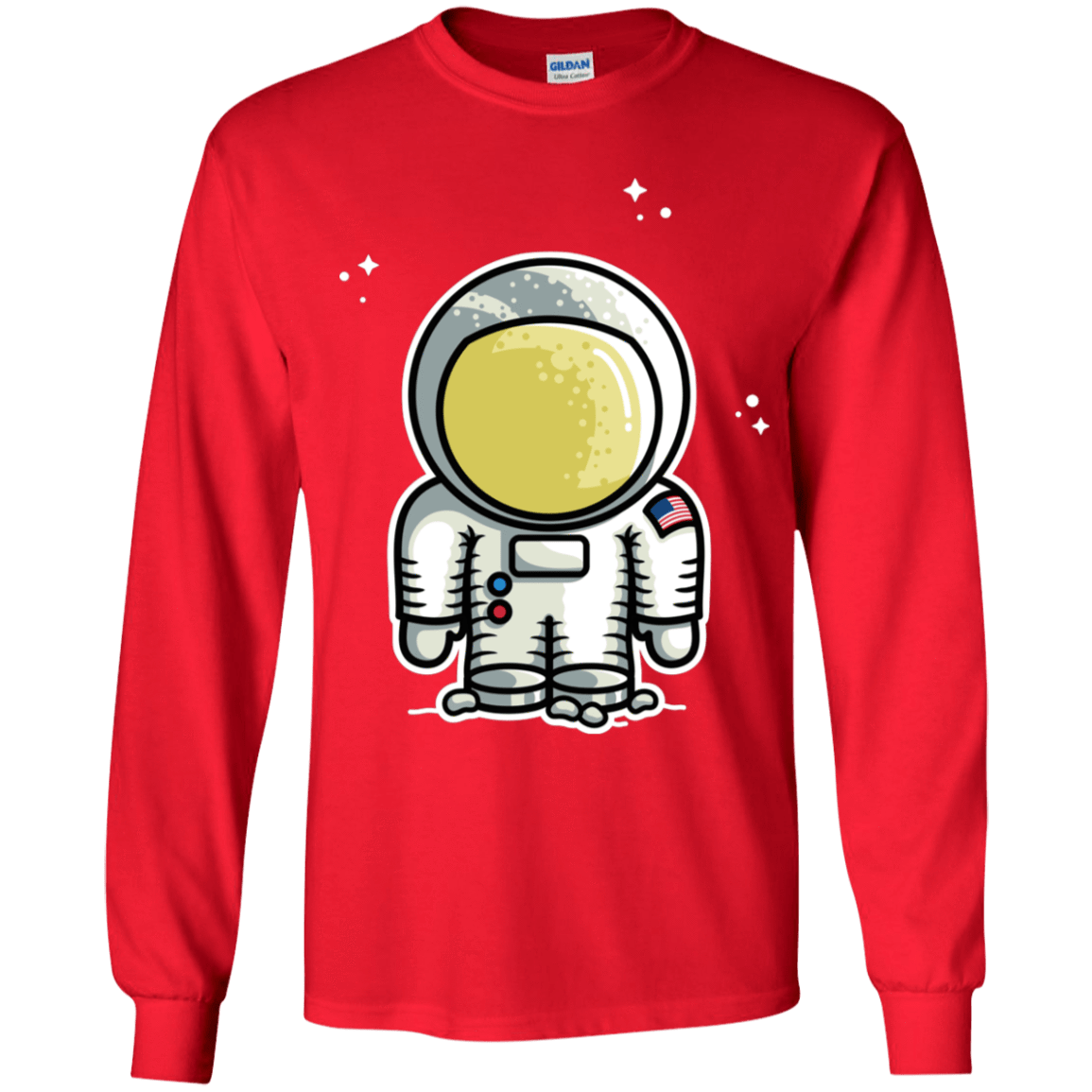 T-Shirts Red / YS Cute Astronaut Youth Long Sleeve T-Shirt