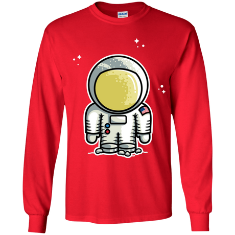 T-Shirts Red / YS Cute Astronaut Youth Long Sleeve T-Shirt