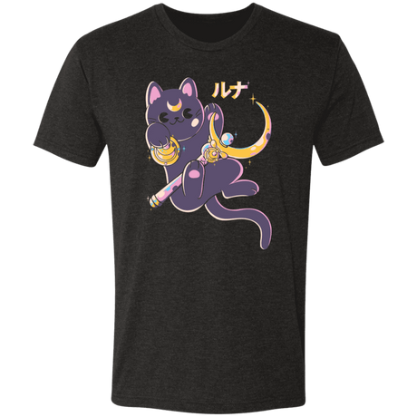 T-Shirts Vintage Black / S Cute Cat Anime Men's Triblend T-Shirt