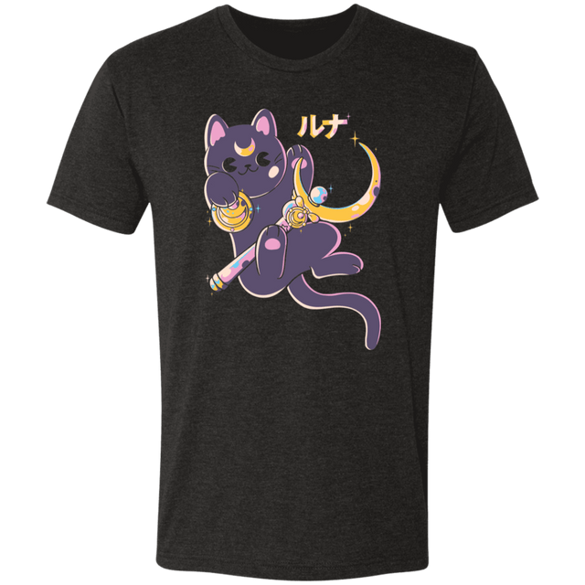 T-Shirts Vintage Black / S Cute Cat Anime Men's Triblend T-Shirt