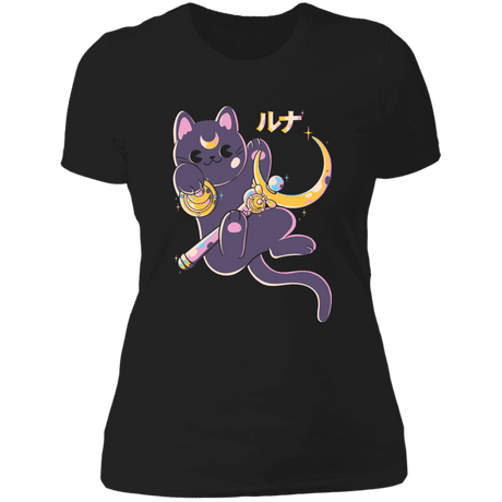 T-Shirts Black / X-Small Cute Cat Anime Women's Premium T-Shirt