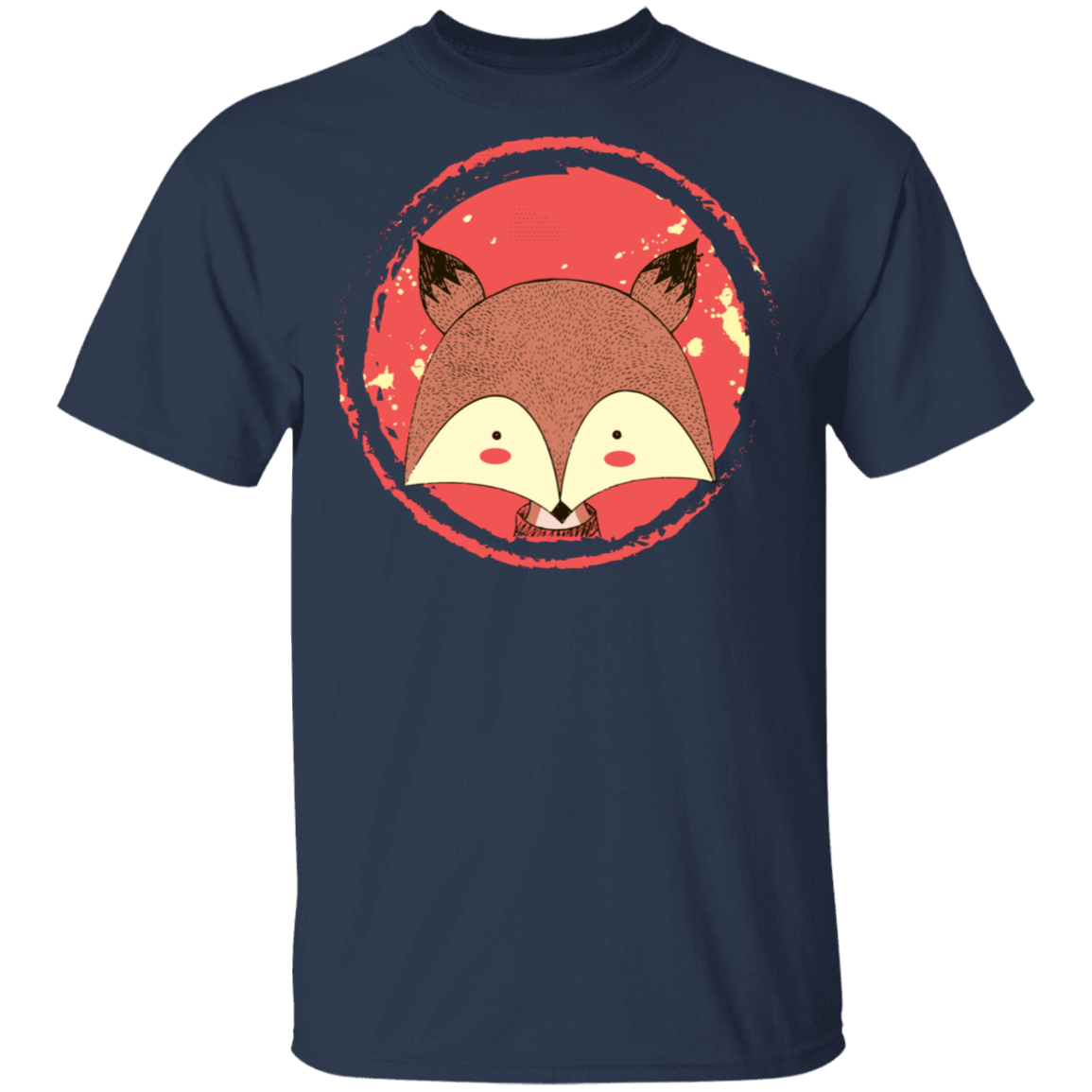 T-Shirts Navy / S Cute Fox T-Shirt