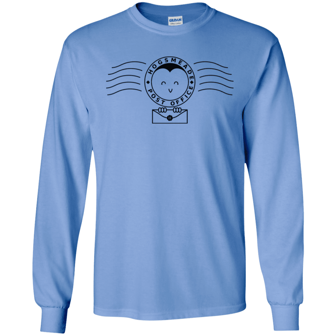 T-Shirts Carolina Blue / S Cute Hogsmeade Post Office Stamp Men's Long Sleeve T-Shirt