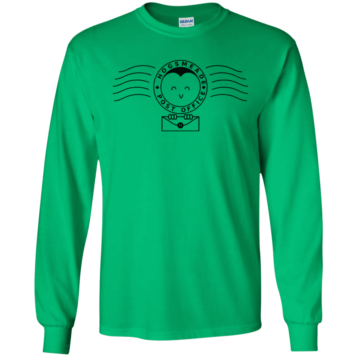 T-Shirts Irish Green / S Cute Hogsmeade Post Office Stamp Men's Long Sleeve T-Shirt