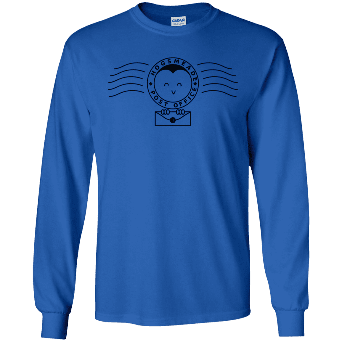 T-Shirts Royal / S Cute Hogsmeade Post Office Stamp Men's Long Sleeve T-Shirt