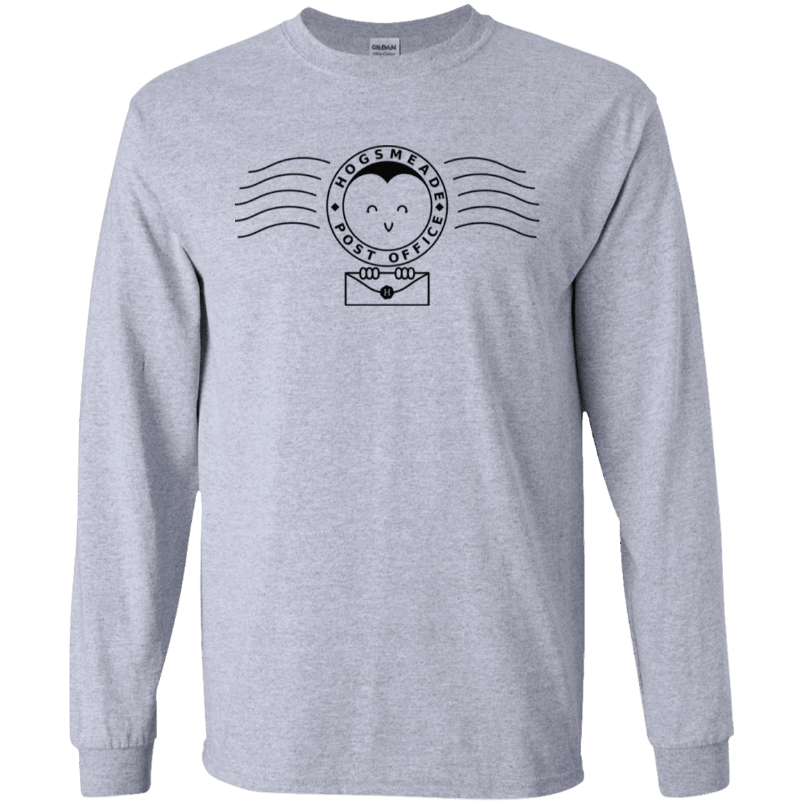 T-Shirts Sport Grey / S Cute Hogsmeade Post Office Stamp Men's Long Sleeve T-Shirt