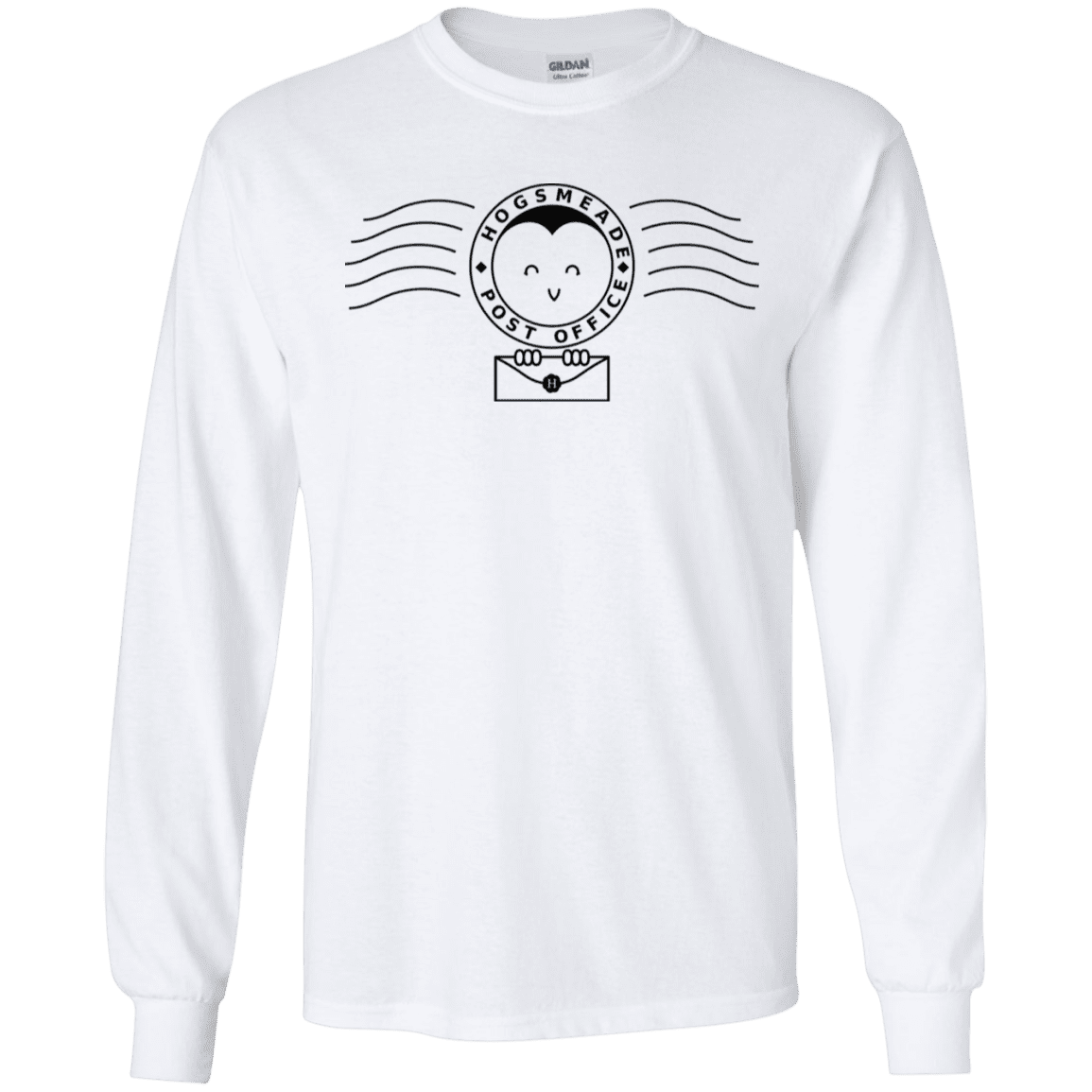 T-Shirts White / S Cute Hogsmeade Post Office Stamp Men's Long Sleeve T-Shirt