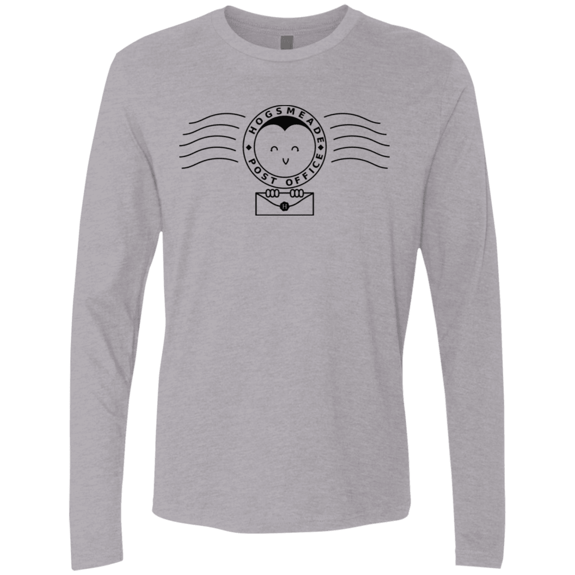 T-Shirts Heather Grey / S Cute Hogsmeade Post Office Stamp Men's Premium Long Sleeve