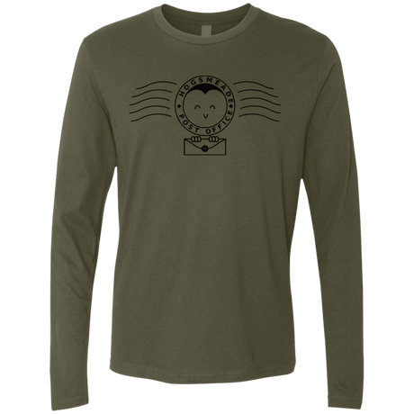 T-Shirts Military Green / S Cute Hogsmeade Post Office Stamp Men's Premium Long Sleeve