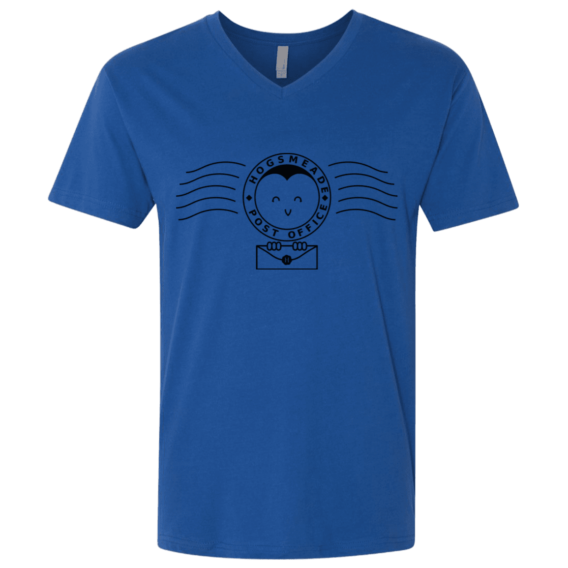 T-Shirts Royal / X-Small Cute Hogsmeade Post Office Stamp Men's Premium V-Neck