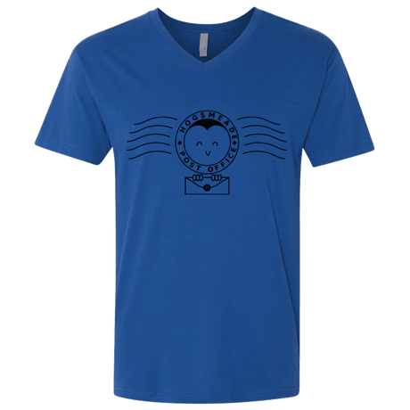 T-Shirts Royal / X-Small Cute Hogsmeade Post Office Stamp Men's Premium V-Neck